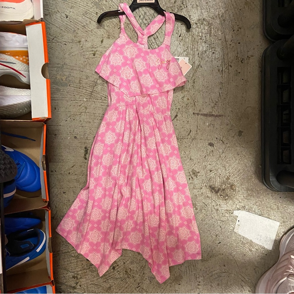 Juicy Couture Girl's Summer Popover High-Low Sun Dress Pink Size Small 6 / 6x